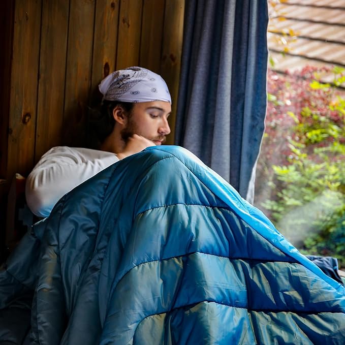 Puffy Camping Blanket,Large Camp Blanket Outdoor Camping Quilt Waterproof | Lightweight Printed Warm Packable Down Alternative Blanket for Camping,Traveling, Stadium, Hiking, Picnics - Image 5