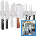 17" Premium Magnetic Knife Holder for Refrigerator (Double-Sided Heavy-Duty Magnets) - Upgraded Strip for Strong Fridge Mount - Clear Up Counter Space - 304 Anti-Rust Stainless Steel (Upgraded Design) by HMmagnets