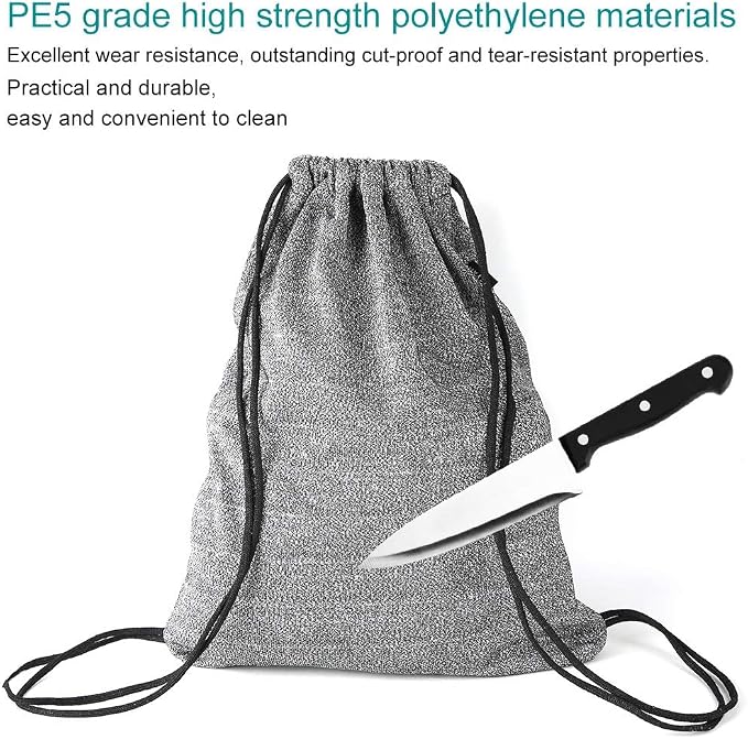 Cut Proof Bag, Cut Proof Bag PE Grade Anti Theft Cut Proof Drawstring Bag Portable Travel Safety Backpack Anti Theft Bag Universal Anti Theft Backpack for Car Plane Train Bike Boat - Image 5