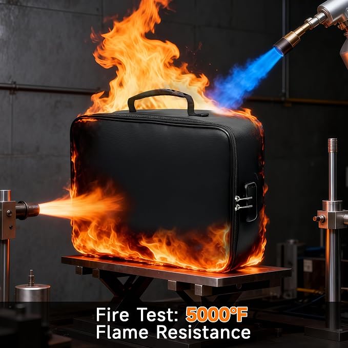 Fireproof Document Box, 5200°F Fire Safe Document Organizer with Lock, Portable Waterproof File Box for Home Travel, Safe Storage Boxes for Important Documents - Image 5