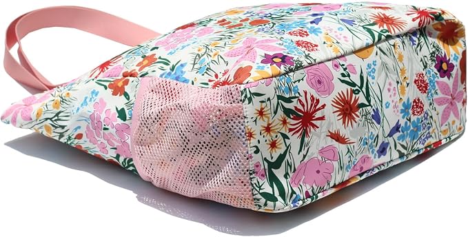 ESVAN Original Floral Water Resistant Large Tote Bag Shoulder Bag for Gym Beach Travel Daily Bags Upgraded - Image 7