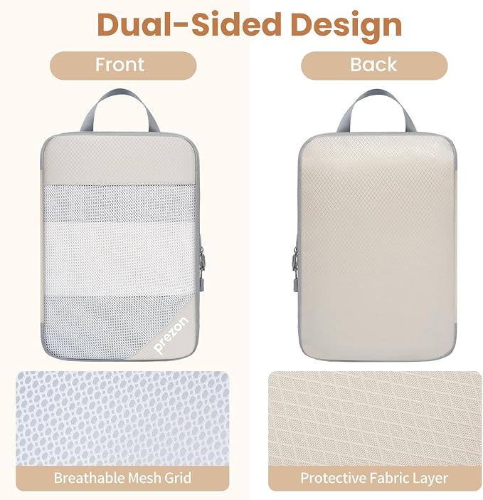 Compression Packing Cubes for Travel, Lightweight Vacation Travel Essentials, Travel Accessories for Suitcase Organizer Bags Set, Durable Luggage Organizer - Image 3