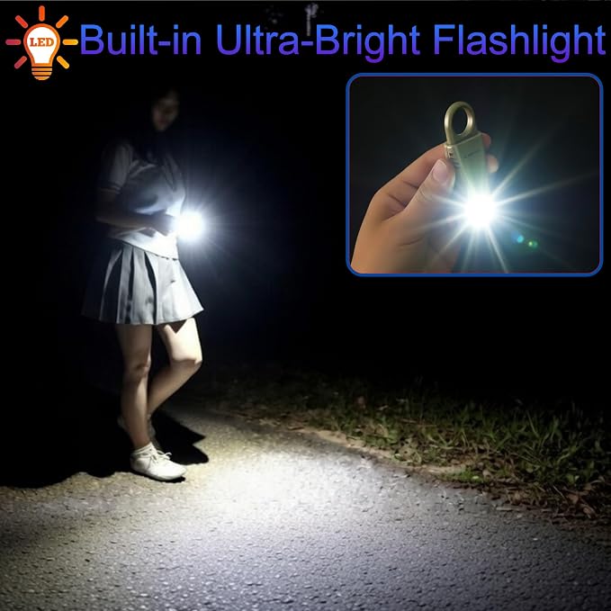 135dB Rechargeable Personal Safety Alarm Strobe Light Flashlight Keychain Siren for Women, College School Students Emergency SOS Alerts Loud Sound Torchlight Hiking Alarm Bear Deterrent. Rose Gold - Image 4