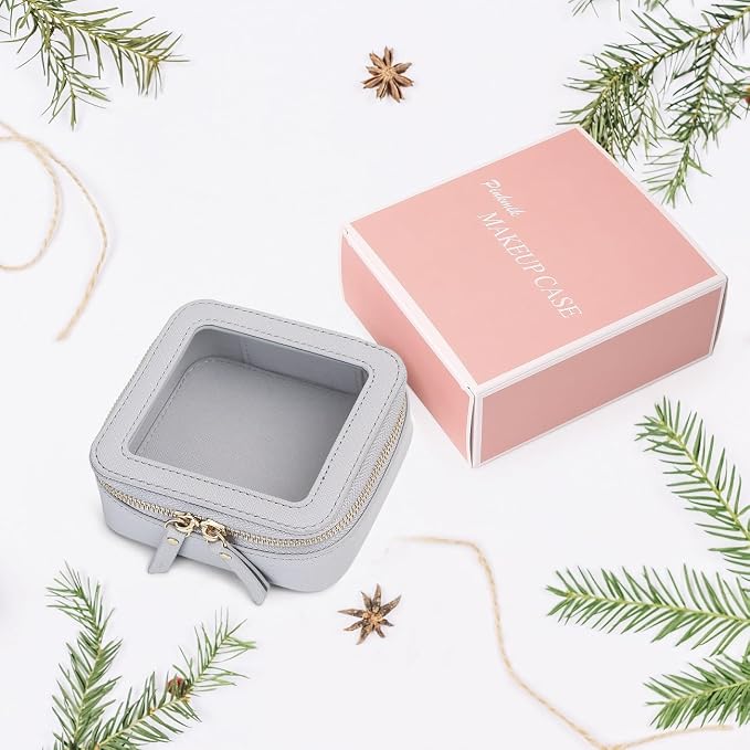 Pinkmik Small Makeup Bag Mini Clear Cosmetic Case, Gray, MINI | Zipper Closure, Toiletry Bag, Purse Organizer, Car Essentials - Image 7