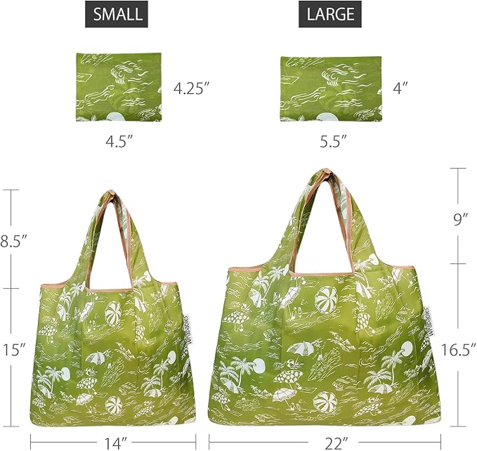 allydrew Large Foldable Tote Nylon Reusable Grocery Bags - Image 3