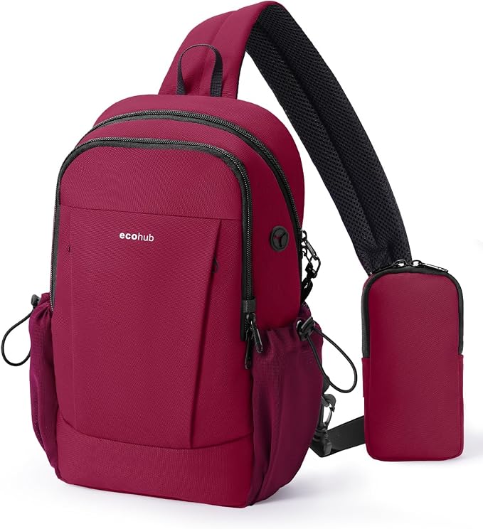 ECOHUB Anti-Theft Crossbody Bag Men Women RFID Blocking Lightweight Sling Backpack Water Resistant for Travel Hiking Outdoor by ECOHUB