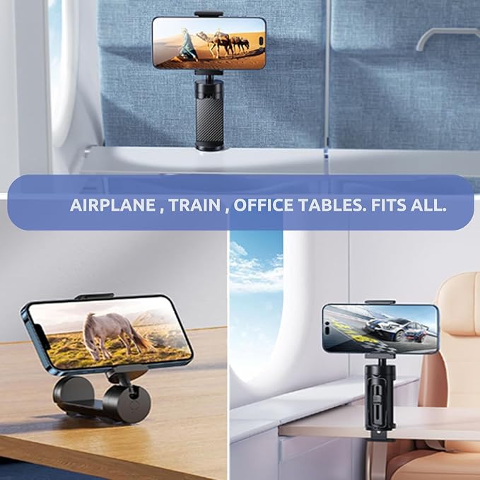 7 PACK Airplane Phone Holder Travel Essentials Accessories – Universal Hands Free Cell Phone Stand Mount for Air Plane Table Seat Desk, Cruise, Car & Flight – Mini Size for Vacation, iPhone, Samsung - Image 7