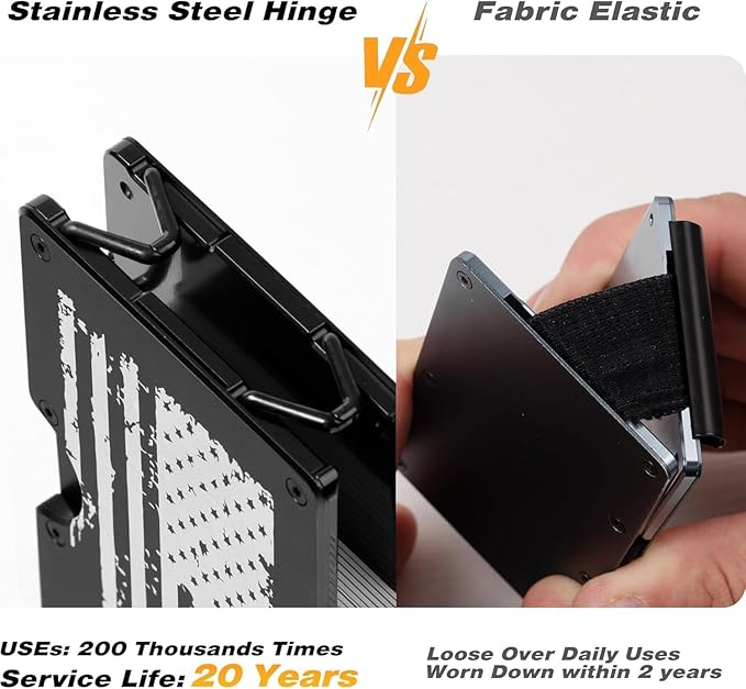 Lenvoten Upgraded Hinged Minimalist Wallet for Men, RFID Blocking Wallet | Slim Metal Aluminum, Credit Card Holder, Money Clip Holds 20 Cards, Premium Scratch-Resistant Finish, Ideal Gift for Men - Image 4
