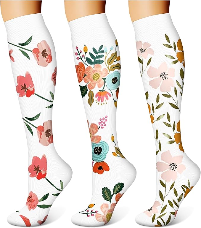 WITHYOU 3 Pairs Compression Socks for Women & Men 15-20 mmHg,Best Support for Nurses Running Hiking by WITHYOU