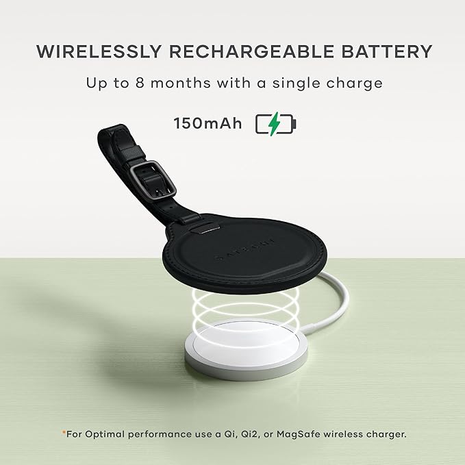 Satechi FindAll Luggage Tag, Find My Compatible, TSA-Friendly, Black | Bluetooth Tracker, airport tracking, left-behind alerts, loud audible chime, wireless rechargeable, for iPhone, iPad, Mac - Image 5