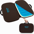 3-in-1 Foldable Gel Seat Cushion with Memory Foam Ergonomic Portable Cushion for Back Pain & Tailbone Relief - Perfect for Office Chair, Airplane Travel & Stadium Seats (18.5" x 15" x 2" Brown) by Sojoy