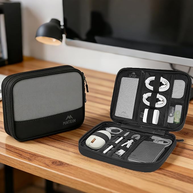 MATEIN Travel Electronics Organizer Case 2 Pack, Lightweight Cable Bag | Water Resistant, Portable Electronics Case, Carrying Bag for Cable, Changer, Earphone, for Electronic Accessories - Image 8