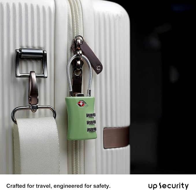 Luggage Locks TSA Approved, Airplane Travel Essentials, TSA Locks for Luggage, Suitcase, Anti Theft Small Padlock Combination, Mini Cable Padlock for Backpack, Bag Zipper, Case, Tool Box - Image 7