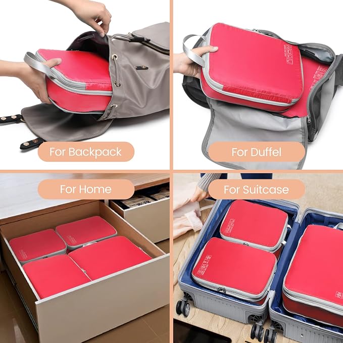 Cambond Compression Packing Cubes for Travel - Luggage Suitcase Organizer | Compression Zip Design for Space-saving, Expandable, Lightweight, Keep Clothes Sorted, Luggage Space Tidy, Carry on Pack Fast - Image 9