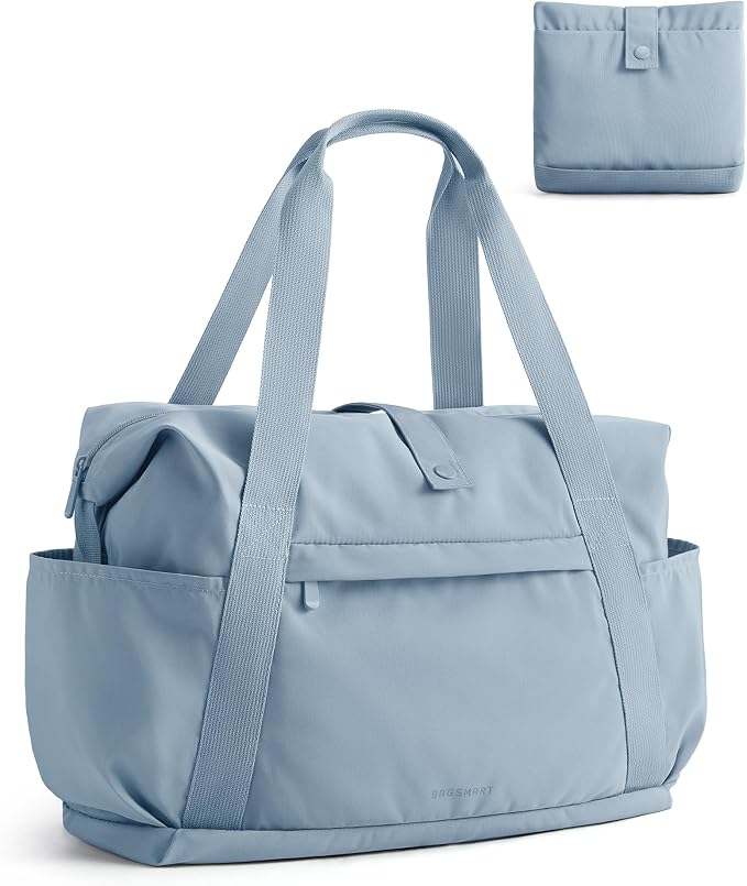 BAGSMART Foldable Duffle Bag for Travel, 25L Personal Item Travel Bag, Carry on Duffel Bag for Travel Essentials, Lightweight Gym Bag for Women, Weekender Bags for Women, Water Resistant by BAGSMART