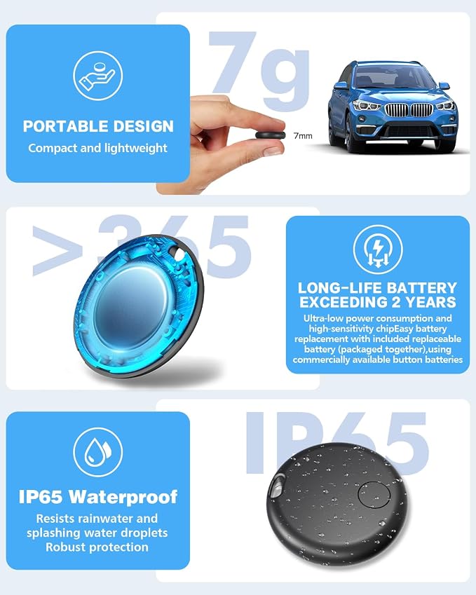 GPS Tracker for Vehicles,2 Year Battery Life,GPS Tracker,2pcs Hidden Magnetic case,Trackers for Tracking Vehicle,2pcs GPS Tracker,Ultra-Slim,No Monthly Fee for Android and iPhone - Image 5