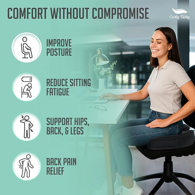 Premium Foldable Travel Seat Cushion - for Relief of Lower Back, Sciatic, Butt and Tailbone Pain - for Home & Office Use, Perfect for Travel or Driving - Coccyx Seat Cushion - Image 4