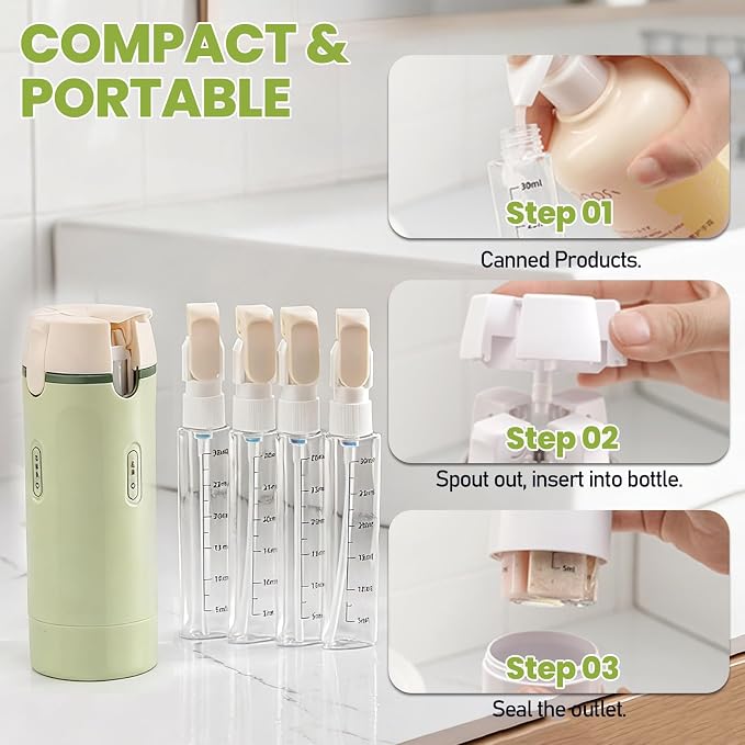 4 in 1 Travel Dispenser Bottles, 30ML Leakproof Travel Bottle Set | Travel Dispenser Bottles,Leakproof&Refillable,For Shampoo,Lotion,Conditioner,Travel Essentials for Unisex With Brush&Funnels - Image 6
