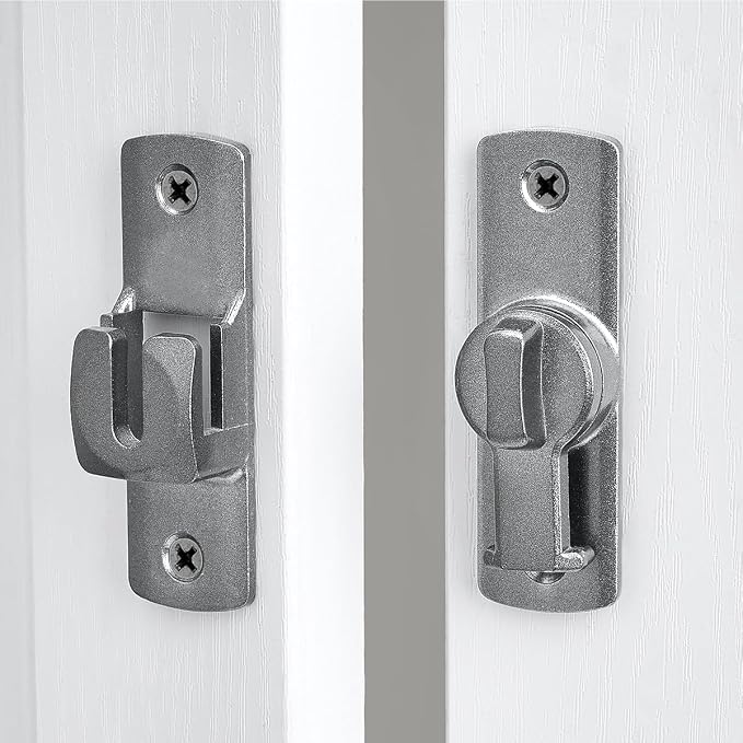 3 Pcs Grey 90/180 Degree Flip Lock,Aluminum Alloy Barn Door Latch | Right Angle Door Lock Latch,Sliding Door Latches,Flip Gate Latches,for bedroom,garage,drawer,cabinet,window,pet enclosures - Image 4