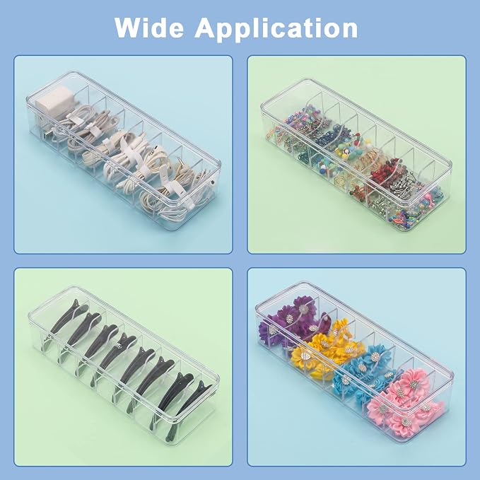 Cable Organizer Storage Box Plastic Cable Cord Management Box Power Cord Organizer Case with 10Pcs Rubber Ties for Office, Home, Desk Accessories Storage Stationery Supplies - Image 7