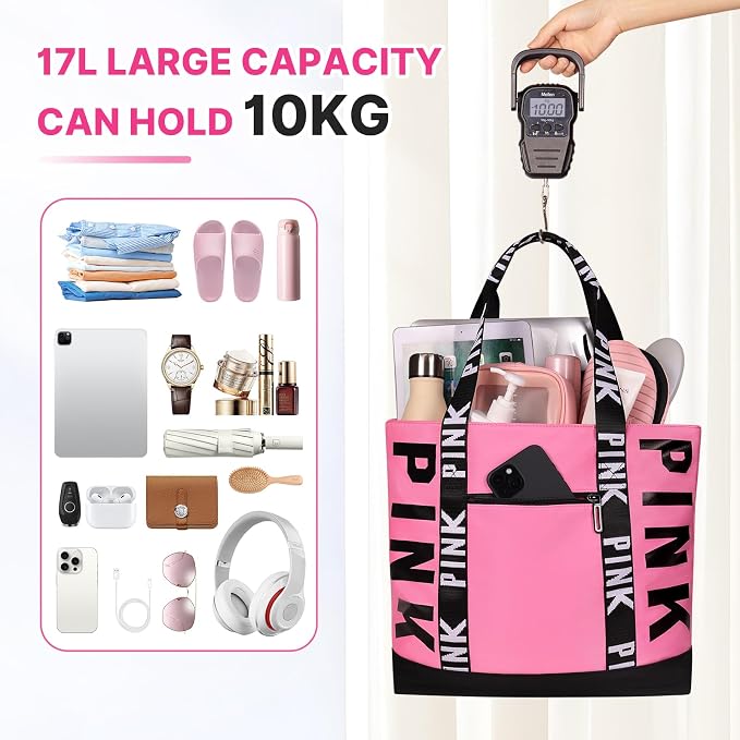 Boomistry Travel Tote Bag for Women, Large Waterproof Beach Bag for Daily | 17L Tote Bag with Zipper, Travel Handbags For Daily, College, Work, Shopping - Image 5