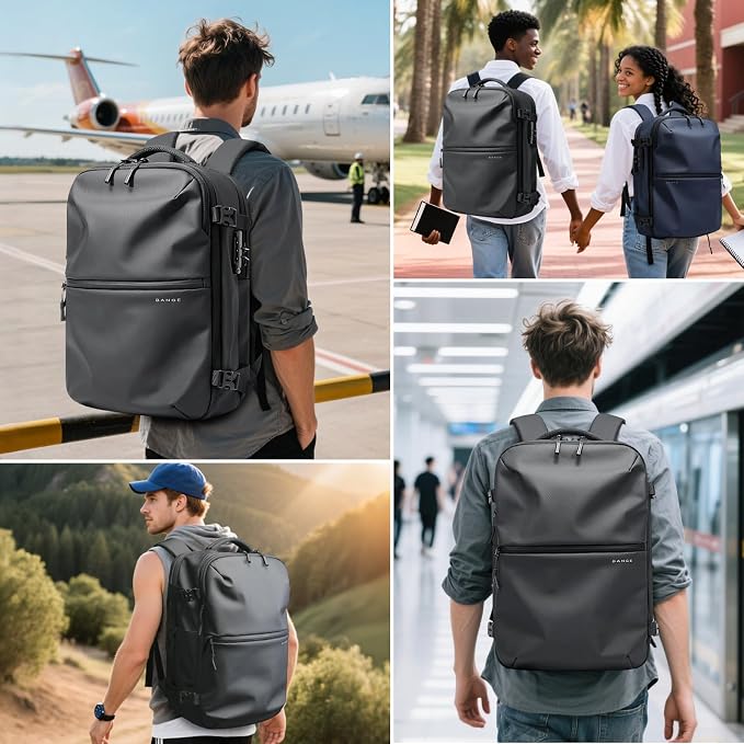 BANGE Travel Backpack with TSA lock version can hold 15.6 inch Laptop suitable Daily Commute and Overnight Flight Approved Anti-theft Bag - Image 7