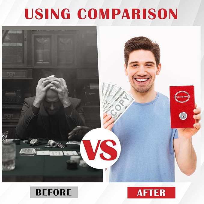 Reallnaive 1 Pack Metal Box for Gamblers Pocket Sized Winner Bank Casino Cash Box with 2 Keys Portable Casino Money Safe strongbox for Cash Saving Go Home Money Gifts(Red,Classic) - Image 5