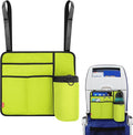 Airplane Seat Back Organizer & Storage, Airplane Tray Table Cover for Personal Items, Airline Seat Hanging Pockets Media Pouch,Reusable Travel Essentials,Fits Tablets,Cell Phone,Water Bottle (Green) by Homakover