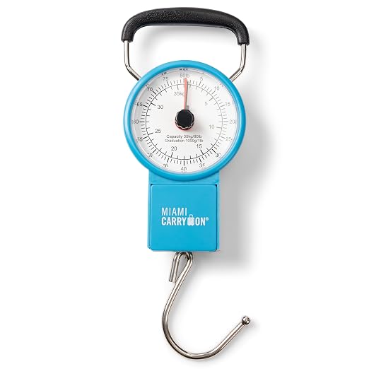 Mechanical Luggage Scale with Tape Measure, Up to 80 Pounds (Blue) - Image 6
