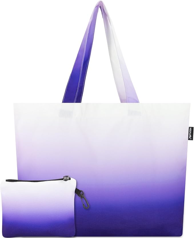 HOLYLUCK Tote Bag with a Detachable Small Bag, Foldable Reusable Grocery Bags 20L Shopping Bag by holyluck
