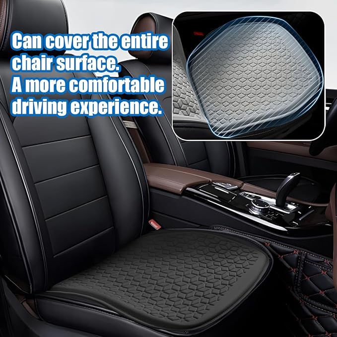 Zpana Gel Car Seat Cushion, Non-Slip Breathable Pad for Driving, Black | Comfortable Automotive Chair Protector Pad, Vehicle Interior Mat Cover Accessories, Universal for SUV Sedan Truck - Image 3