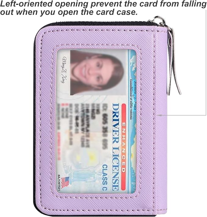 Credit Card Wallet, RFID Card Case Wallet, Zipper Card Cases Holder for Men Women, RFID Blocking, KeyChain Wallet, Compact Size Card Organizer Case for Women - Image 3