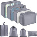 Packing Cubes for Travel- 8 Set Luggage Organizer Bags for Family, Mesh Breathable Travel Packing Cubes for Suitcases Durable Travel Essentials Bags Set (Grey, 8 Set) by YEEYAA