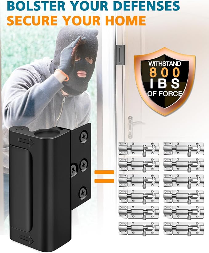 Home Security Door Reinforcement Lock Door Locks for Kids Safety Front Door | Child Proof Safety Lock Latch for Top of Inside Bedrooms Apartment Patio Extra Lock, High Night Flip Door Latches - Image 2