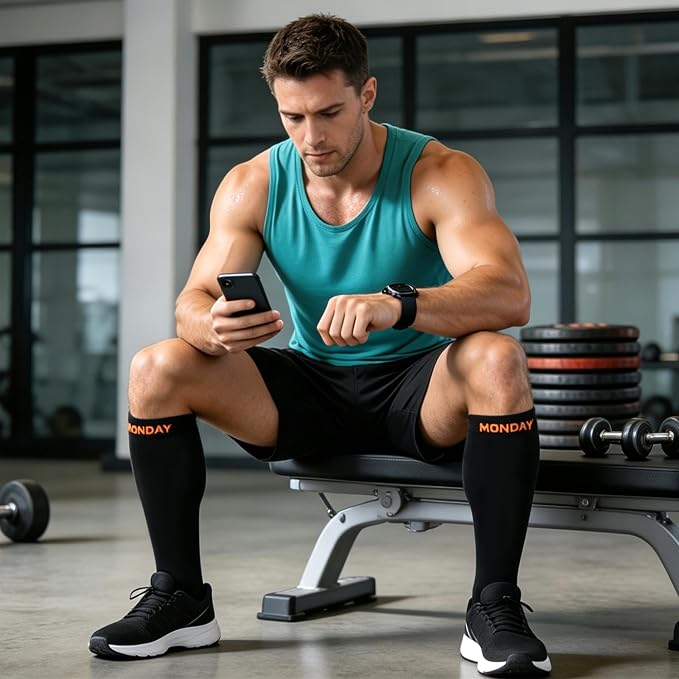 7 Pairs Copper Compression Socks for Men Women 20-30 mmHg Knee High Socks | S/M to XXL Fit, Copper Fiber, Graduated Compression, Circulation Support, Moisture Wicking, Tired Legs & Swelling Relief - Image 3