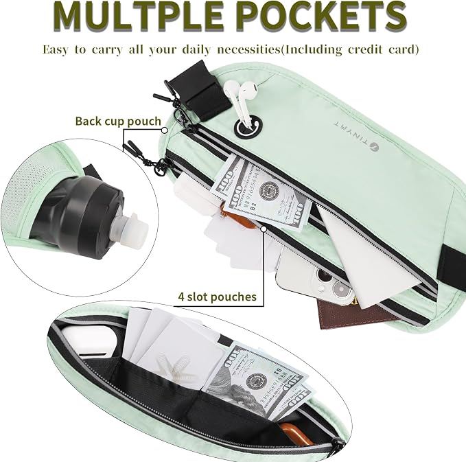 Slim Running Belt for Women Men Runners Fanny Packs With Phone Holder Hidden Pockets Exercise Waist Bag for Marathon Workout - Image 4