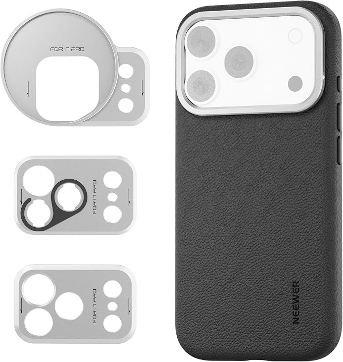NEEWER Phone Case for 17 Pro, Modular Protective TPU/PC Phone Cover with 67mm Thread Filter Ring, 17mm Lens Backplate, T Mount Lens Adapter Compatible with Moment MagSafe iPhone 17 Pro, PA133 by Neewer
