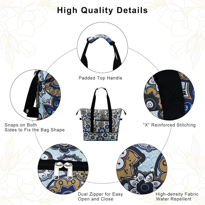 Expandable Duffel Bag for Women with Trolley Sleeve/Wet Pocket Weekender Travel Tote Large Carry On Overnight Luggage - Image 5