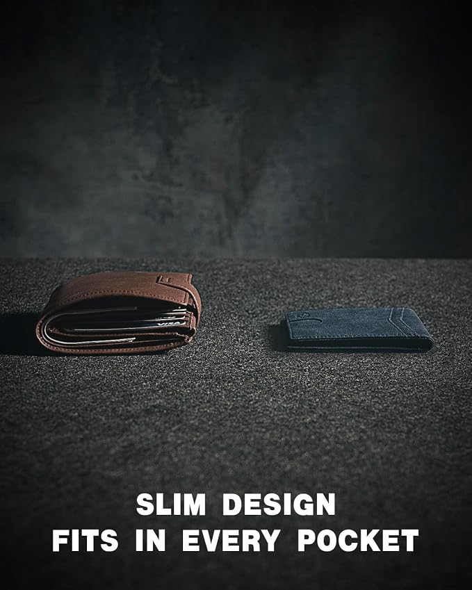 Zitahli Money Clip Wallets for Men,Slim Bifold Wallet 10-12 Cards, Mens Leather Wallet with ID Window,RFID Blocking Thin Minimalist Credit Card Holder,Gifts for Him - Image 4