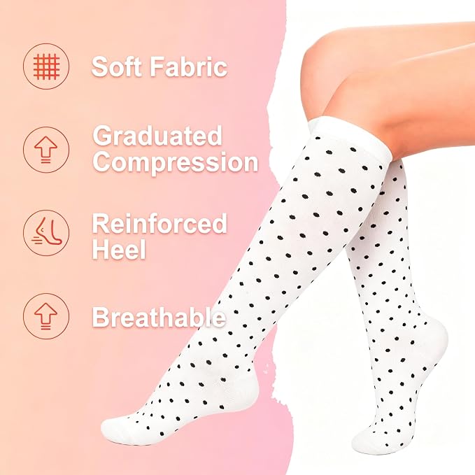 4 Pairs Compression Socks for Women Circulation-Best Support for Nurses,Running,Athletic,Travel - Image 5