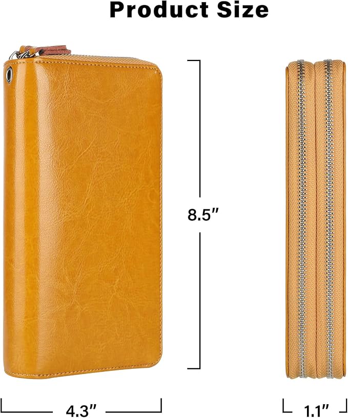 Small Compact Women Wallet RFID Blocking Genuine Leather Bifold Purse with ID Windows - Image 6