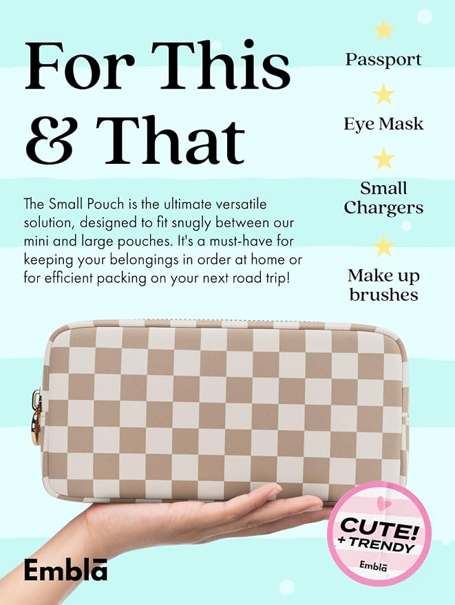 Makeup Bag for Women, Travel Cosmetic Organizer, Waterproof Toiletry Pouch | Small Nylon Cosmetic Bag with Zipper, Water-Resistant Beauty Pouch for Purse, Travel Essentials, Make up Case - Image 3