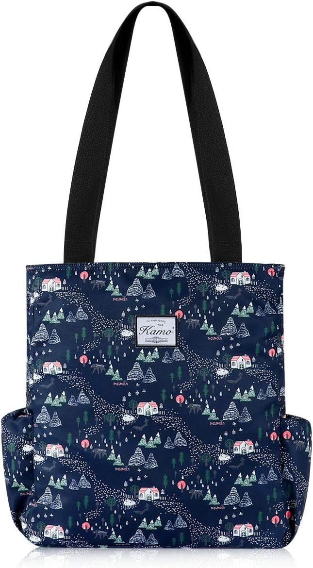 KAMO Floral Tote Bag - Waterproof Lightweight Handbags Travel Shoulder Bag for Hiking Yoga Gym Swimming Travel Beach by KAMO