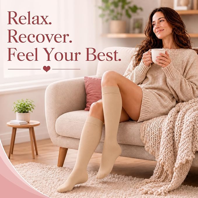 4 Pairs-Compression Socks for Women&Men Circulation-Best Support for Nurses,Running,Athletic - Image 3