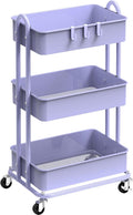 Simple Houseware 3-Tier Heavy Duty Metal Utility Rolling Cart, Purple by SimpleHouseware