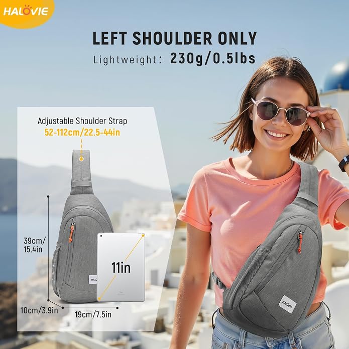 HALOVIE Anti Theft Crossbody Sling Bag RFID Travel Sling Backpack Lightweight Hiking Shoulder Chest Bag for Walking Work - Image 6