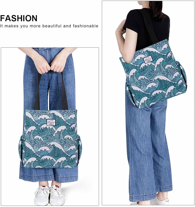 KAMO Floral Tote Bag - Waterproof Lightweight Handbags Travel Shoulder Bag for Hiking Yoga Gym Swimming Travel Beach - Image 6