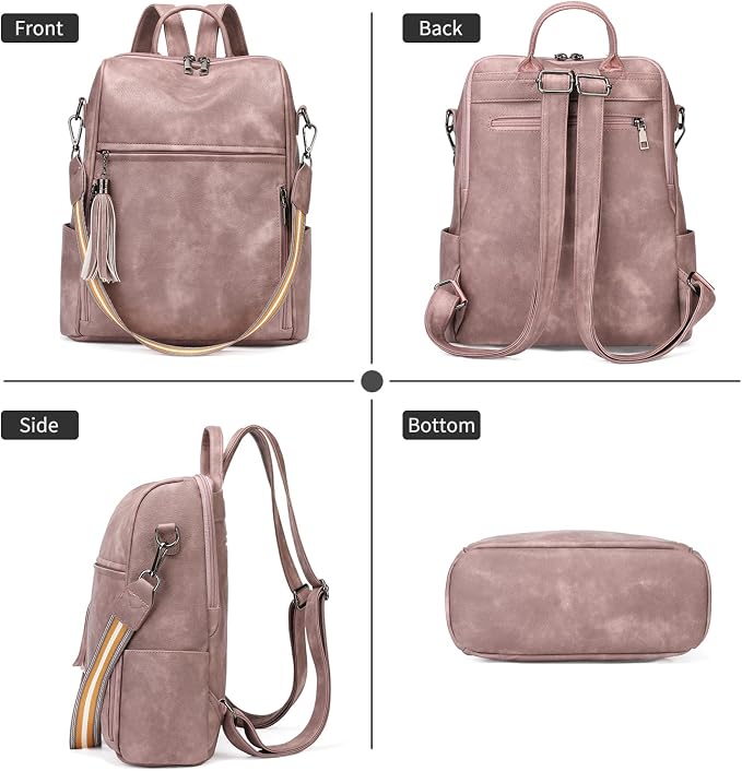 GAEKEAO Backpack Purse for Women PU Leather Anti-theft Backpack Ladies Convertible Large Travel Designer Fashion Shoulder Bag - Image 5