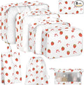 KPX 8 Set Packing Cubes for Travel, Luggage Packing Organizers Accessories Large Toiletries Bag for Clothes Shoes Cosmetics (Strawberry+Butterfly) by KPX