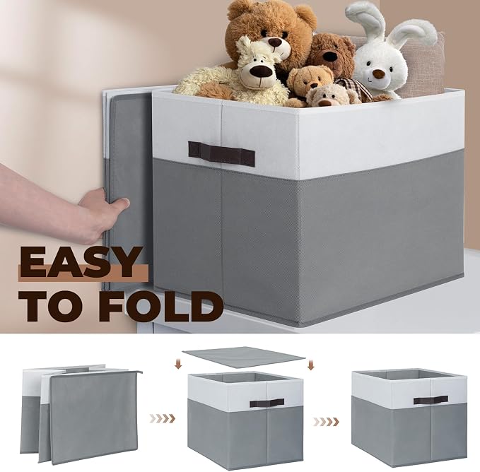 6 Pack Clothes Bins for Organization - 16x12 Extra Large Storage Baskets for Shelves Closet Bedroom - Toy Storage Organizer Bins Boxes Cubes for Nursery - RV Apartment Essentials - Image 7